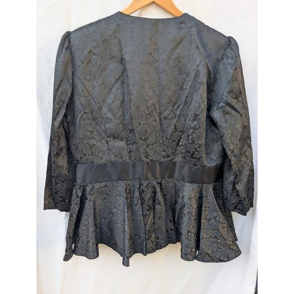 Womens Vintage Dark Romantic Button Front Blouse Sz 14 Whimsigoth Peplum Gothic - Picture 5 of 8